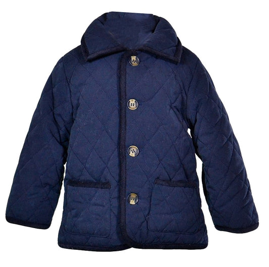 Widgeon Boys / Girls Quilted Barn Jacket Coat - Navy Blue