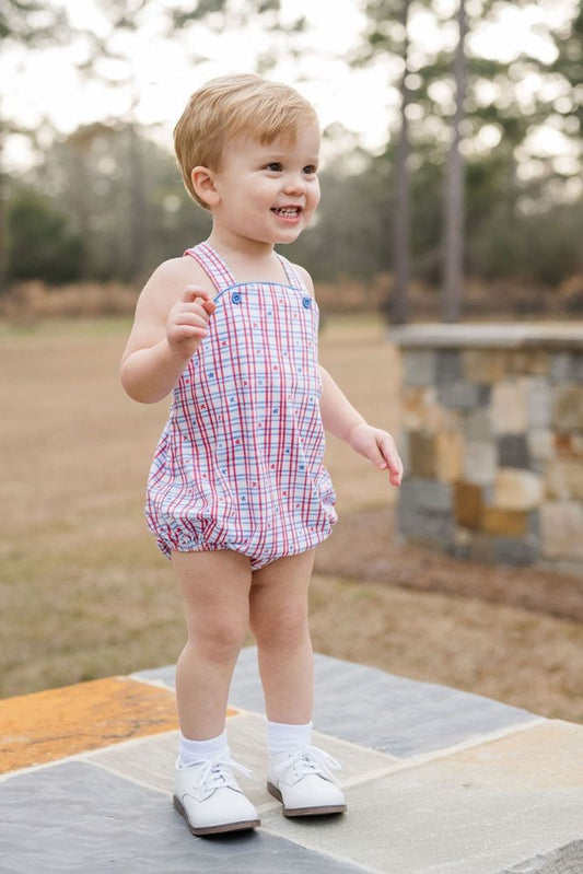 James & Lottie Baby Boys Louie Bubble - Patriotic Stars Print