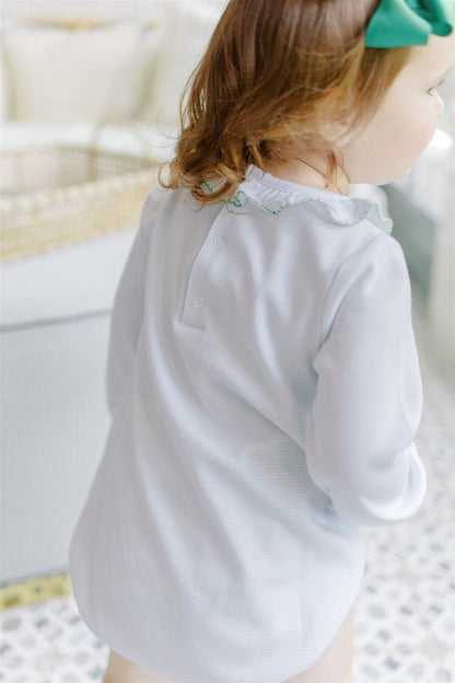 Proper Peony Pima Baby Girls Bubble - Light Blue Stripe