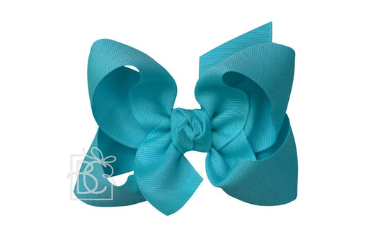 Beyond Creations Girls Grosgrain Double Knot Bow on Clip - Turquoise Blue by Beyond Creations