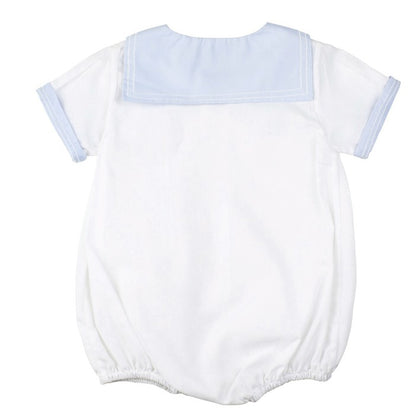 Feltman Brothers Infant Boys 23929 White Bubble with Blue Sailor Collar and Boat