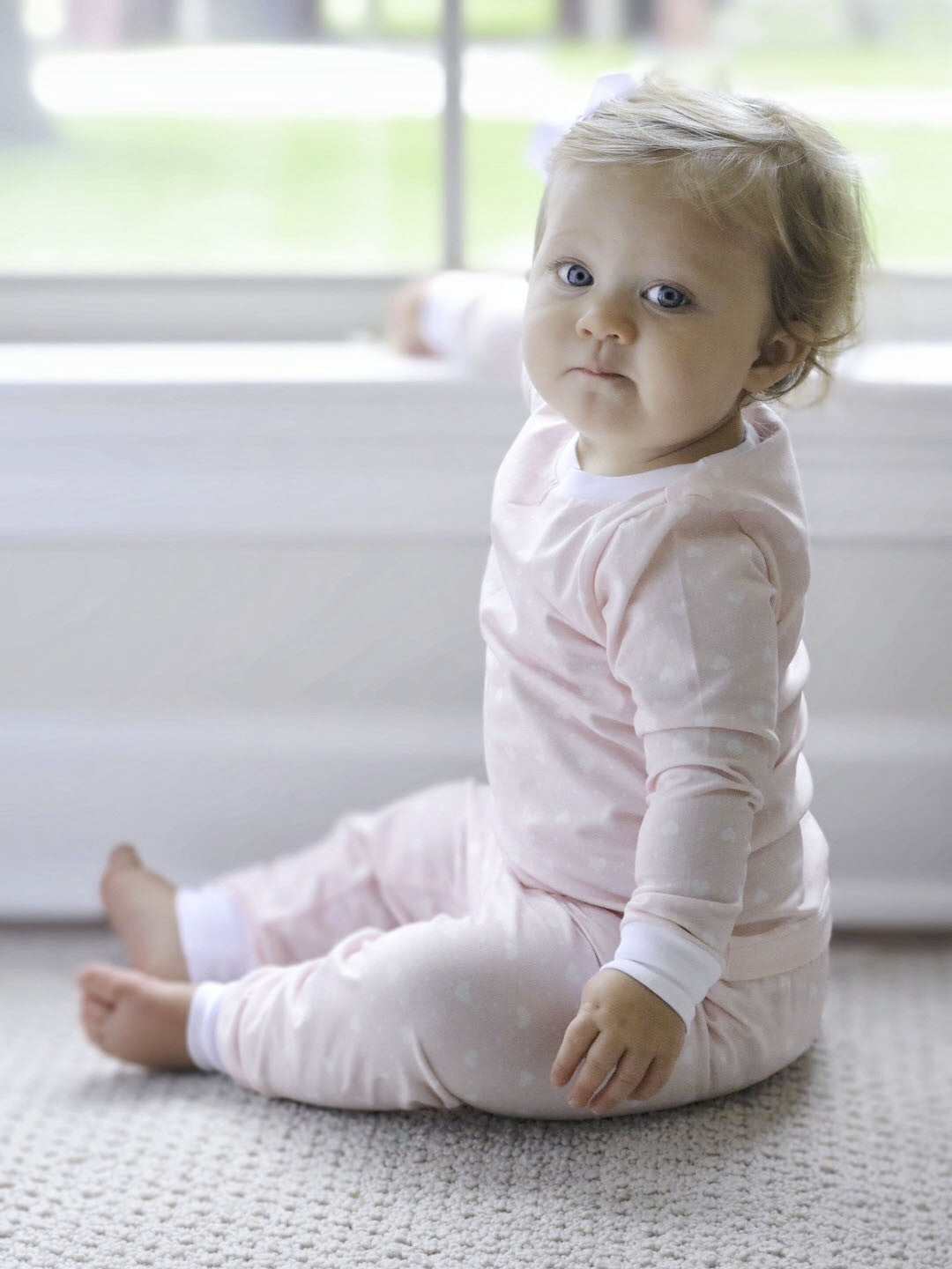 James & Lottie Girls Pink Hatley Hearts Pajamas - Two Piece