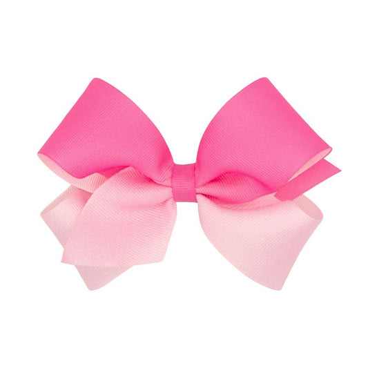 Wee Ones Girls Hair Bow on Clip - Grosgrain Ombre - Hot Pink