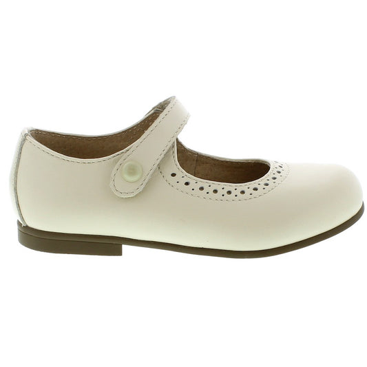 Footmates Girls Shoes - Emma Mary Janes - Bone Pearlized