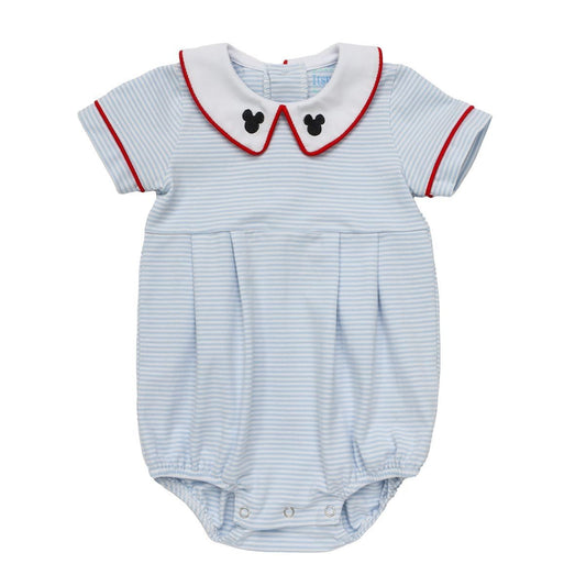 Itsy Bitsy Baby Boys Light Blue Knit Bubble - Mouse Ears Collar