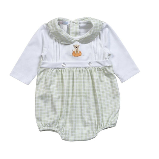Baby Loren Green Pumpkin & Puppy Dog Bubble - Boys