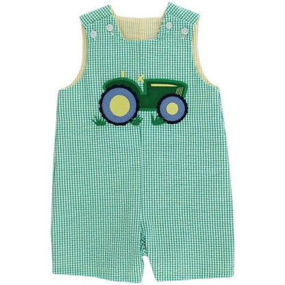 Bailey Boys Reversible Jon Jon - Green with Tractor Reverses to Yellow with Fish