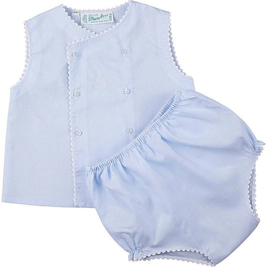Feltman Brothers Infant Baby Boys Diaper Set with Sailboat & Rick Rack - Blue by Feltman Brothers