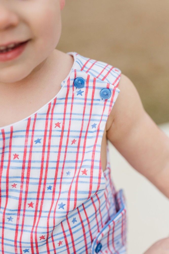 James & Lottie Boys Reed Jon Jon - Patriotic Stars Print