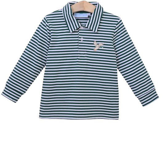 Trotter Street Kids Boys Green Polo Shirt - Mallard Duck