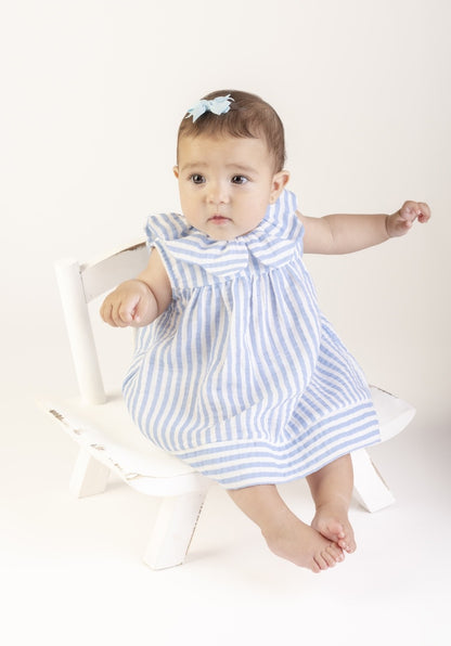 Sophie & Lucas Girls Sullivan Stripe Dress - Blue