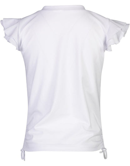 Snapper Rock Girls White Flutter Sleeve Rash Guard Top