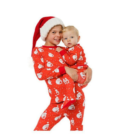 Sal & Pimenta Boys Christmas Pajamas - Two Piece - Red Santa Glows