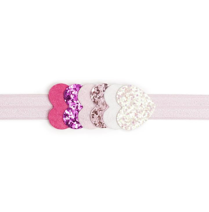 Sweet Wink Girls Soft Headband - Lots of Pink Valentine Hearts