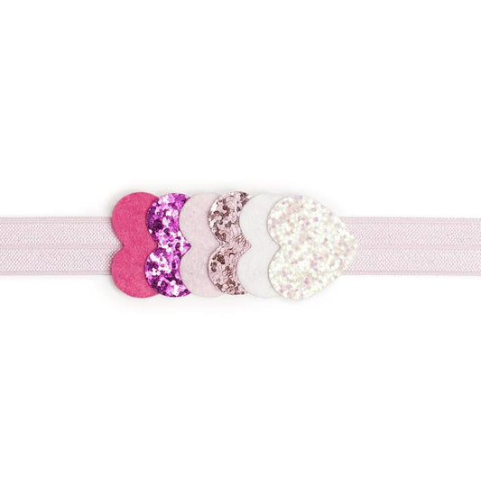 Sweet Wink Girls Soft Headband - Lots of Pink Valentine Hearts
