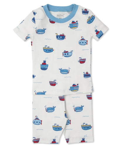 Kissy Kissy Love Boys Short Pajamas - Ocean Boat Traffic