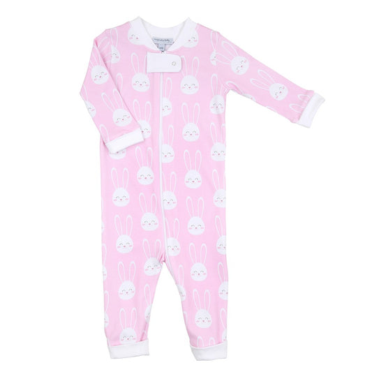 Magnolia Baby Girls All Ears Easter Bunny Zipped Pajamas - Pink