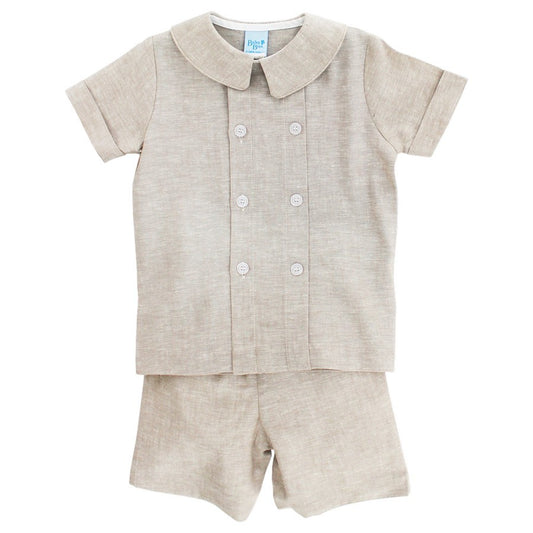 Bailey Boys Dressy Shorts Set - Flax Linen