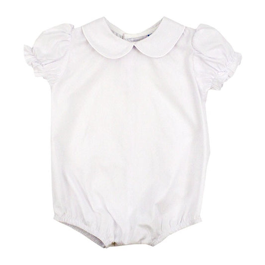 The Bailey Boys White Piped Blouse Onesie - Short Sleeves - Girls