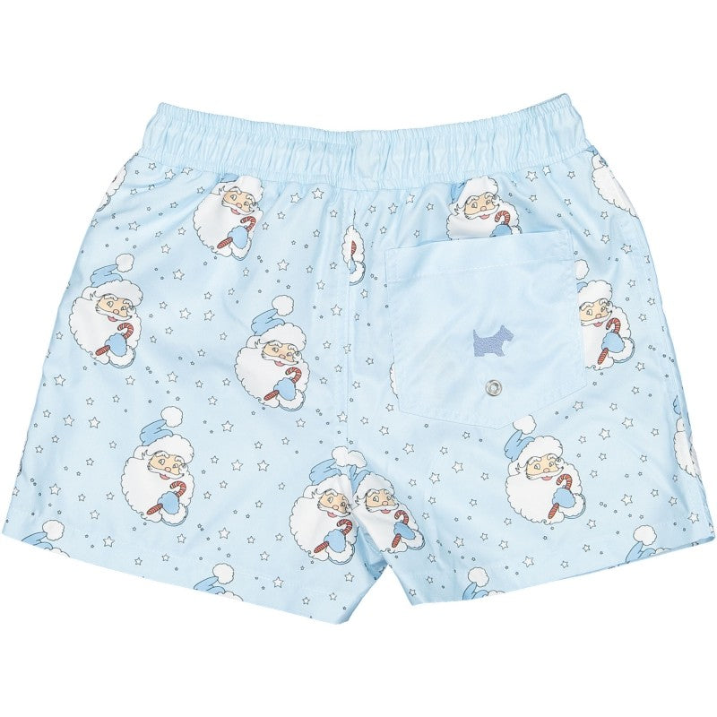 Sal & Pimenta Boys Swim Trunks - Santa Glows - Blue