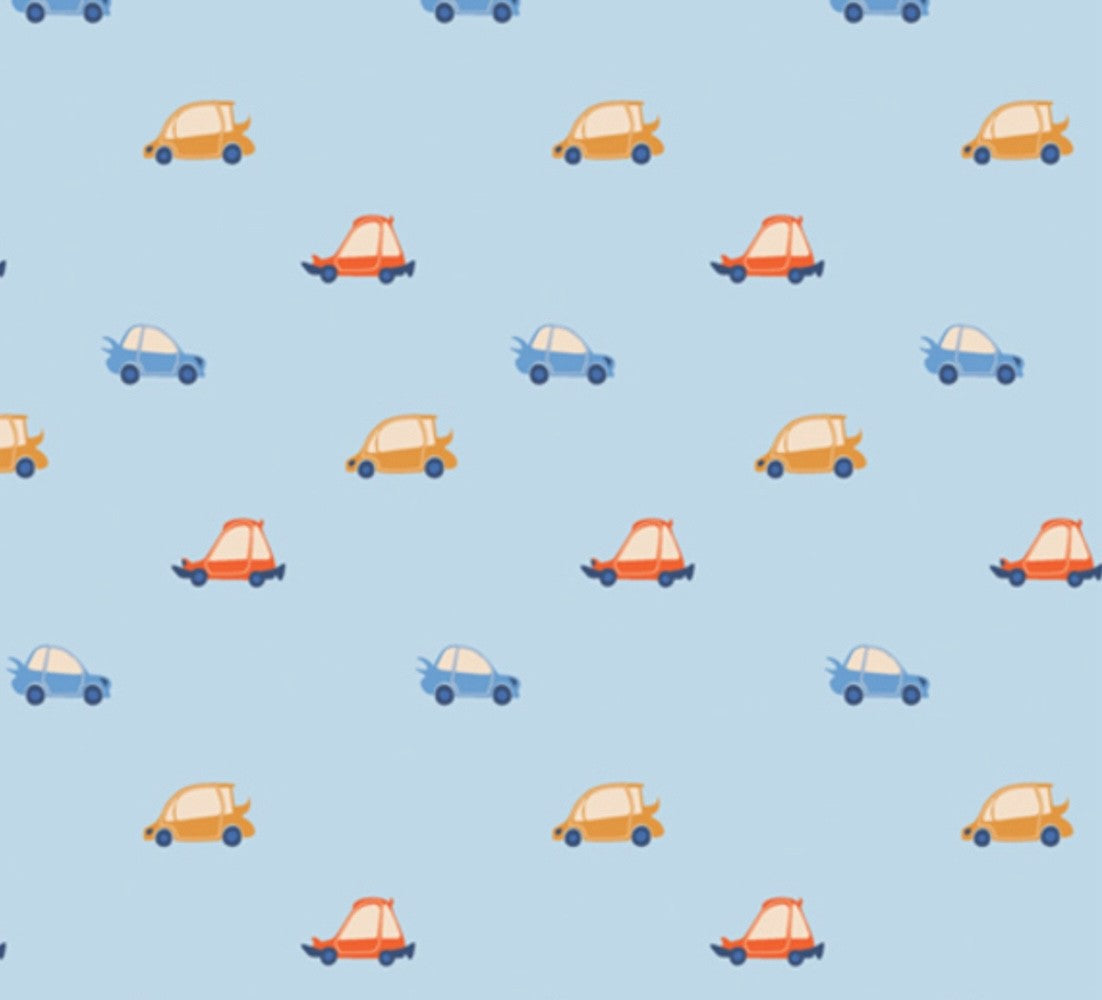 James & Lottie Boys Knit Reed Jon Jon - Blue Cars Print
