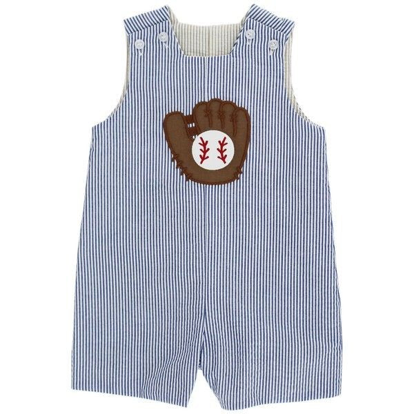 Bailey Boys Reversible Jon Jon - Blue with Baseball Reverses to Tan with Dog