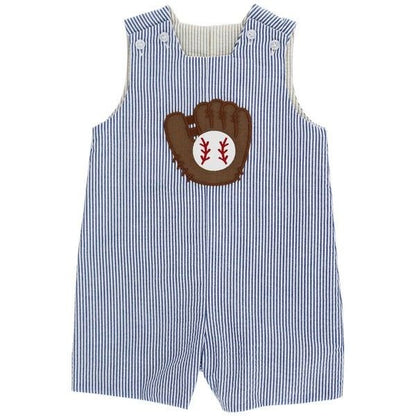Bailey Boys Reversible Jon Jon - Blue with Baseball Reverses to Tan with Dog