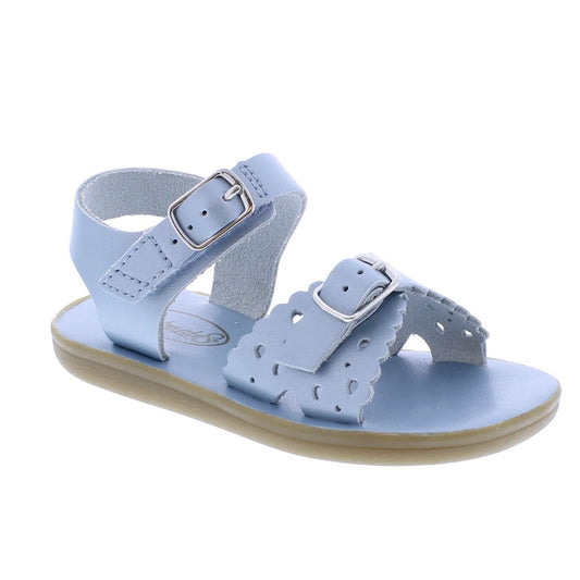 Footmates Girls Sustainable Sandals - Eco-Ariel Microfiber - Pearlized Blue