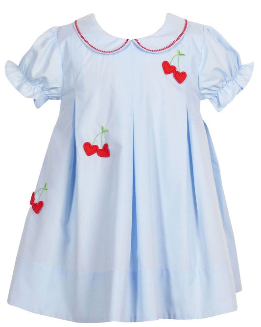 Yellow Lamb Girls Blue Love You Cherry Much Valentines Dress