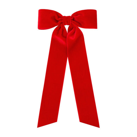 Wee Ones Girls Bow with Streamer Tails - Red Velvet