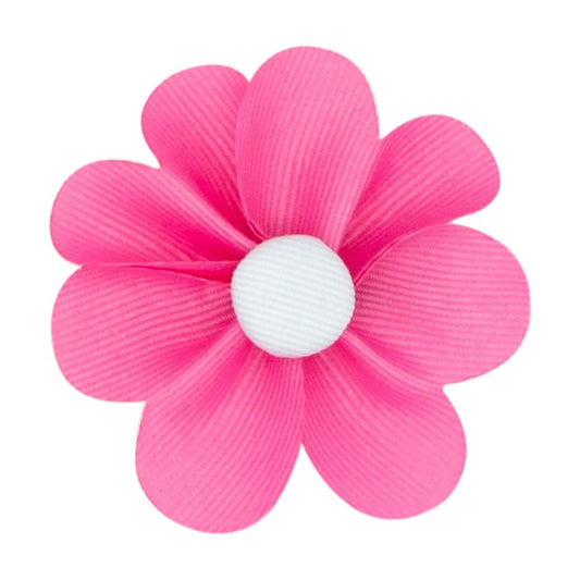 Wee Ones Grosgrain Petal Flower Add-On Clip - Hot Pink