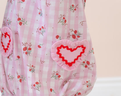 La Boutique by Dondolo Baby Girls Pink Bubble - Juliet Valentine Heart Pockets