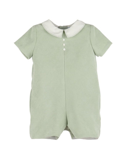 Luli & Me Baby Boys Majestic Cord Romper - Green