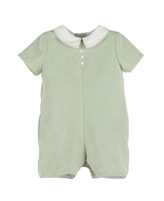 Luli & Me Baby Boys Majestic Cord Romper - Green