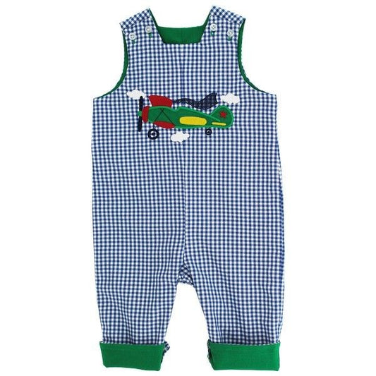 Bailey Boys Reversible Longall - Blue with Airplane - Green with Christmas Truck