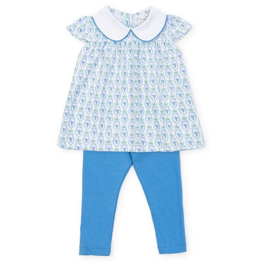Lila & Hayes Girls Minden Leggings Set - Blue Hampton Blooms