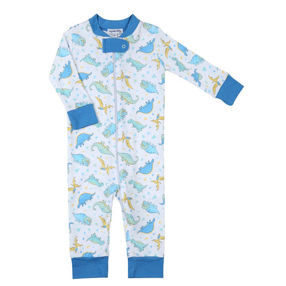 Magnolia Baby Boys Dinoland Zipped Pajamas - Blue by Magnolia Baby