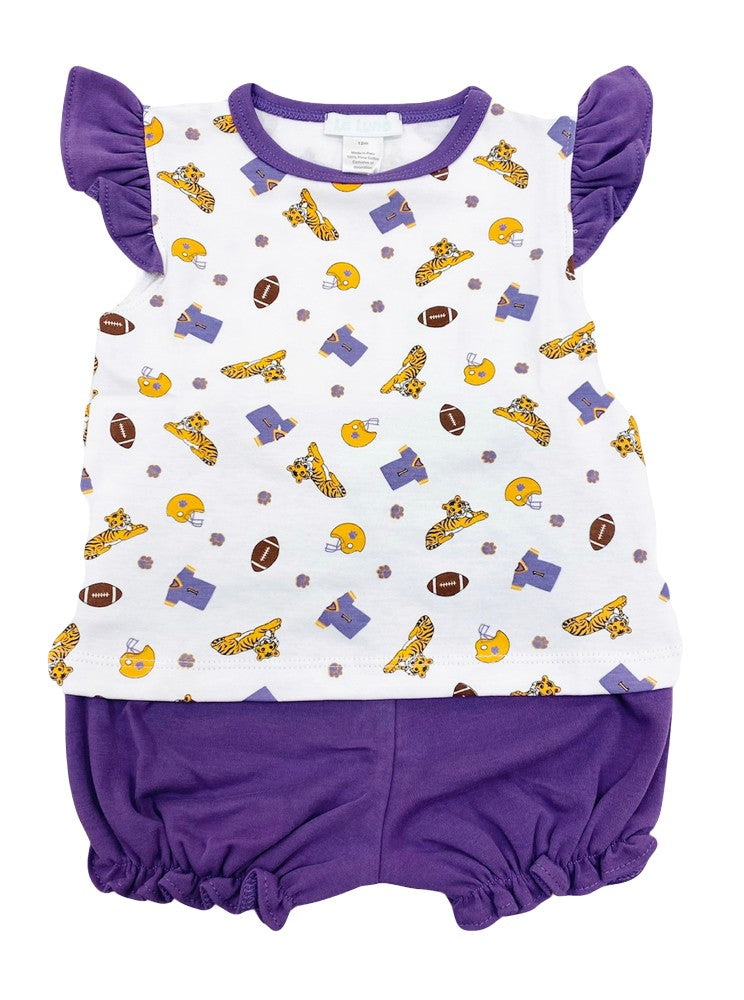 La Luna Girls Kate Bloomers Set - Purple LSU Tigers