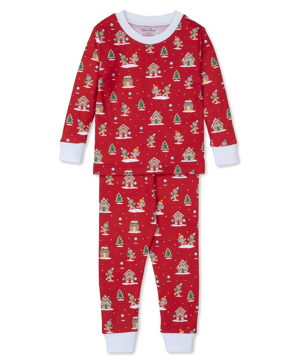 Kissy Kissy Snug Fit Pajamas - Red Christmas Gingerbread Joy