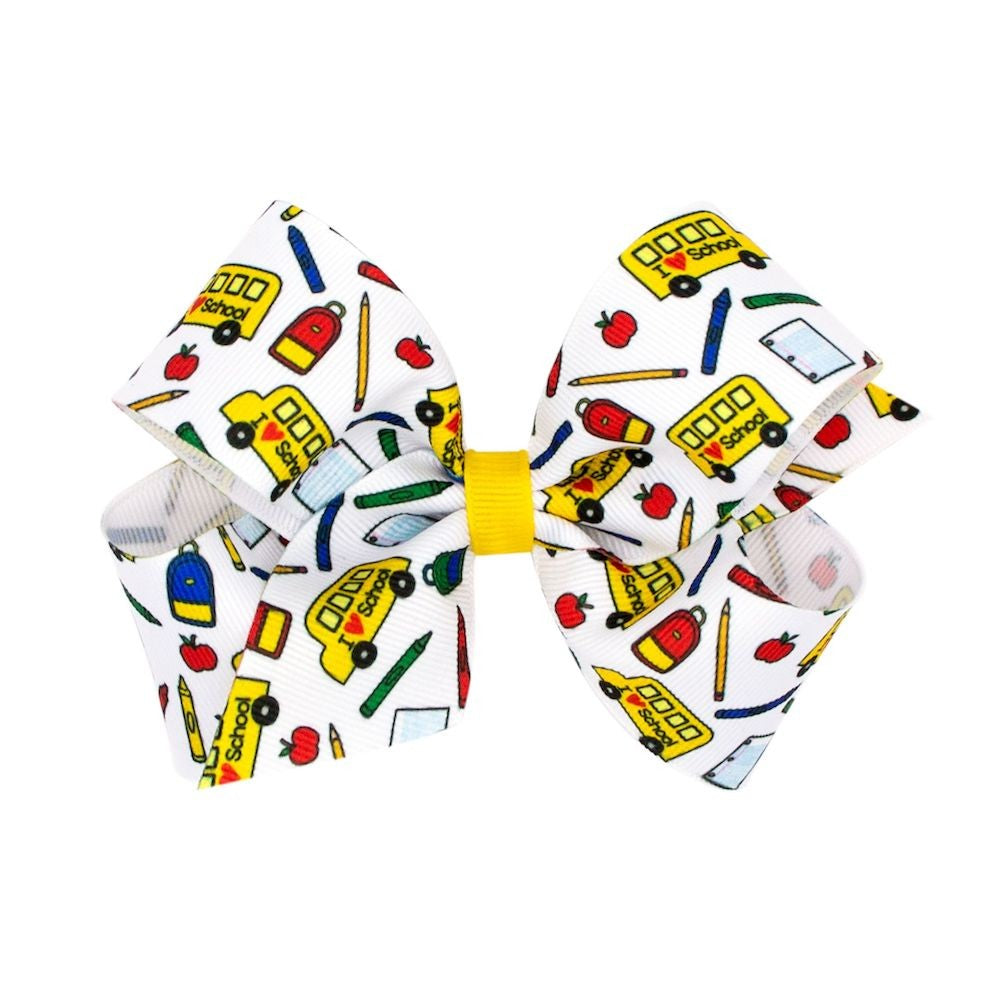 Wee Ones Girls Hair Bow - Back to School - Bus