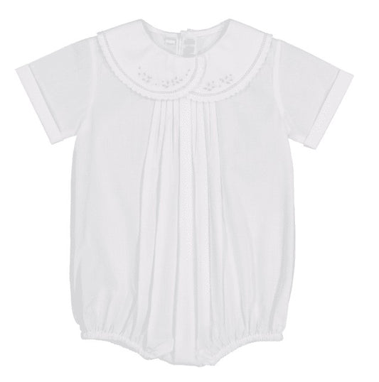 Feltman Brothers Baby Boys Vintage Bubble - White with Leaf Embroidery by Feltman Brothers
