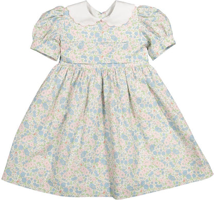 Sal & Pimenta Girls Dress - Blue & Pink Sprinkles Floral