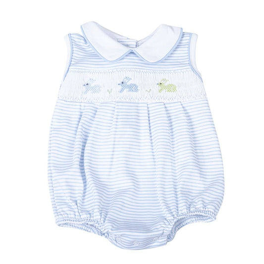 Magnolia Baby Boys Blue Hoppity Hop Bunny Classics Smocked Bubble