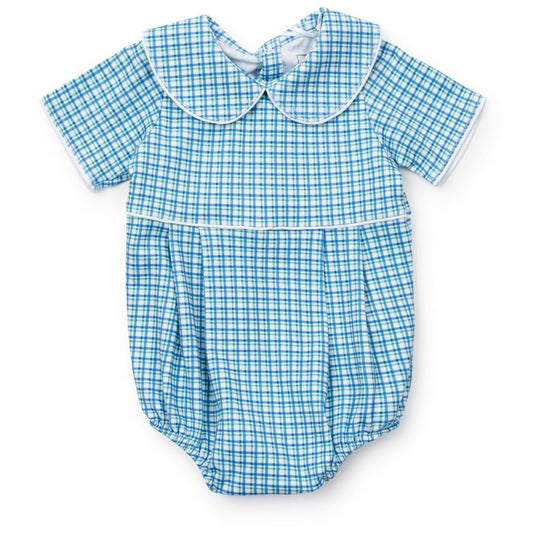 Lila & Hayes Baby Boys Palmer Bubble - Blue Hampton Plaid