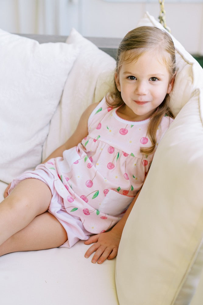 Proper Peony Pima Girls Pink Cherry Blooms Bloomers Set
