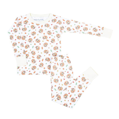 Magnolia Baby Thanksgiving Blessings Ivory Long Pajamas