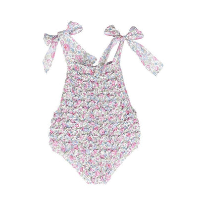 Sal & Pimenta Girls Frilled Swimsuit - Pastel Pink Liberty Cotton by Sal & Pimenta