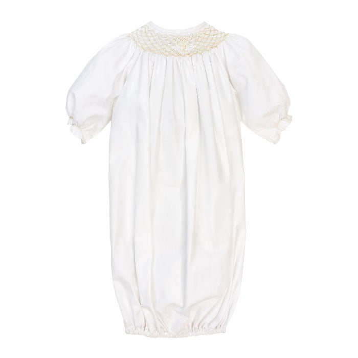 The Bailey Boys Newborn Baby Girls Smocked Cross Christening Sack Gown - Girls