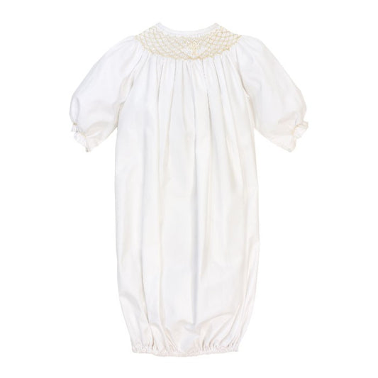 The Bailey Boys Newborn Baby Girls Smocked Cross Christening Sack Gown - Girls