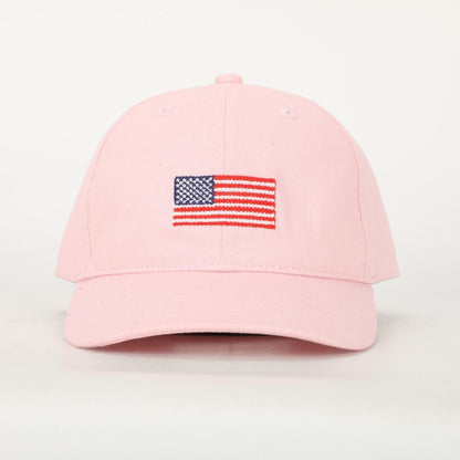 Little Kideauxs Kids Hat - American USA Flag on Pink